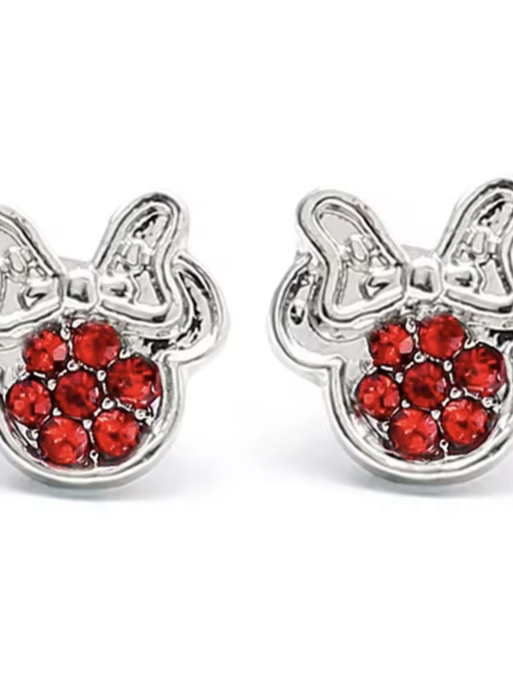 New 18k white gold Minnie Mouse earrings studs